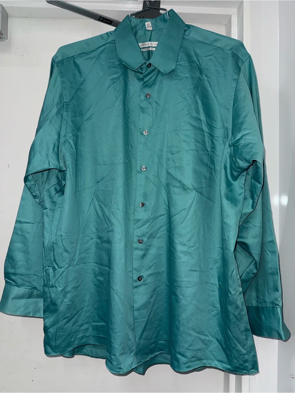 Geoffrey Beene Men's Long-Sleeve Teal Dress Shirt - Classic Button-Down